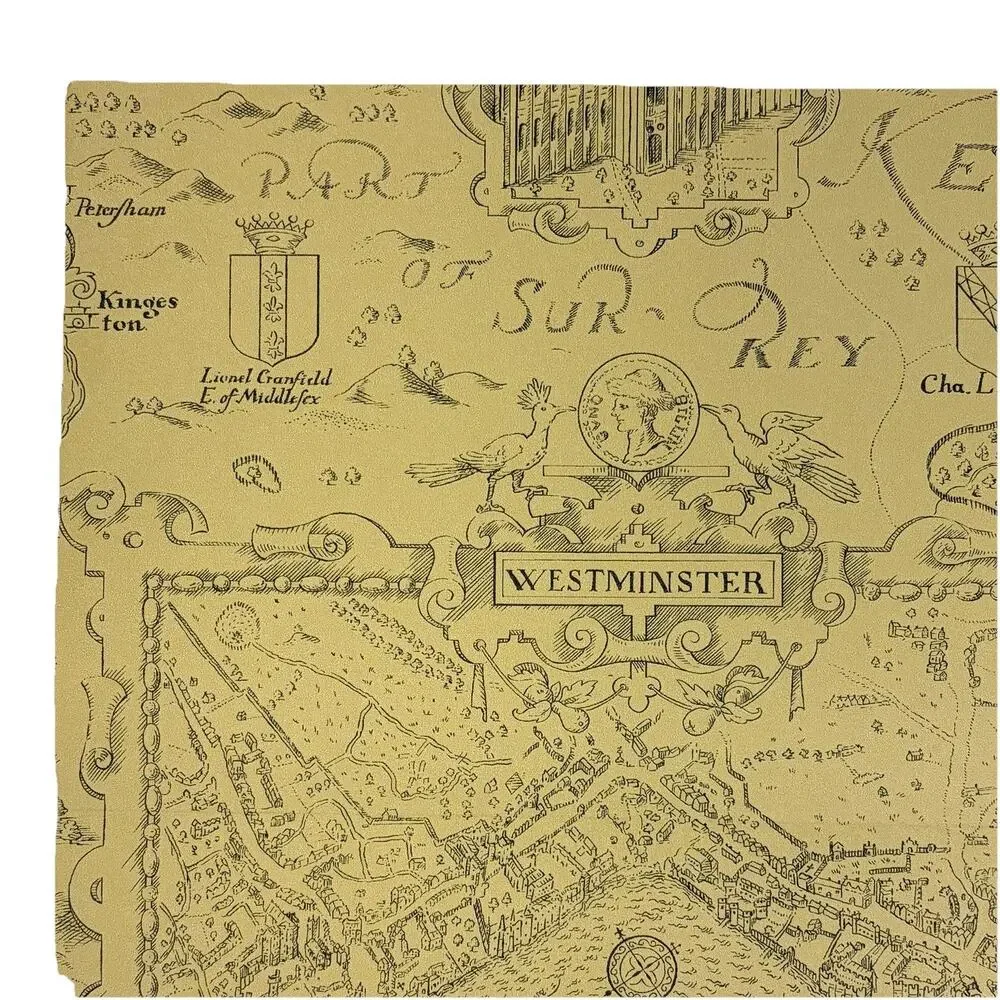 THIBAUT London Map TABACCO Sample Sheet 13.25” x 17.5” Pattern 839-T-6010